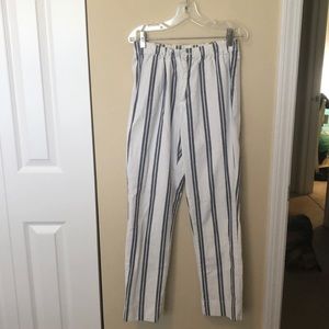 Brandy Melville blue & white fabric pants sz S